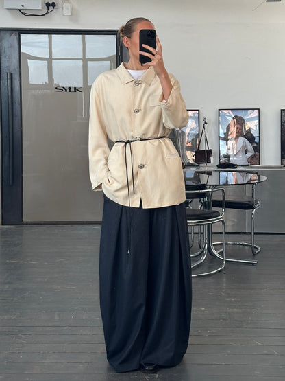 Gianni Versace Versatile 1990s Bespoke Button Pure Silk Blazer - XL