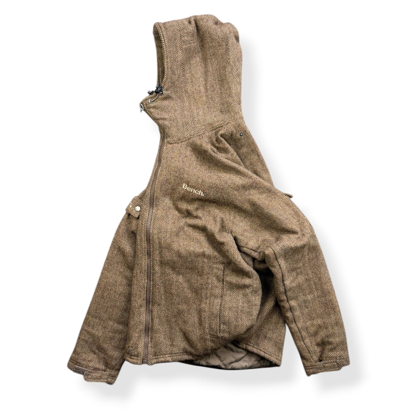 2000's Bench Herringbone Tweed Jacket (L) | Default Title, Brown