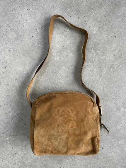 Loewe 1990s Suede Anagram Crossbody Bag