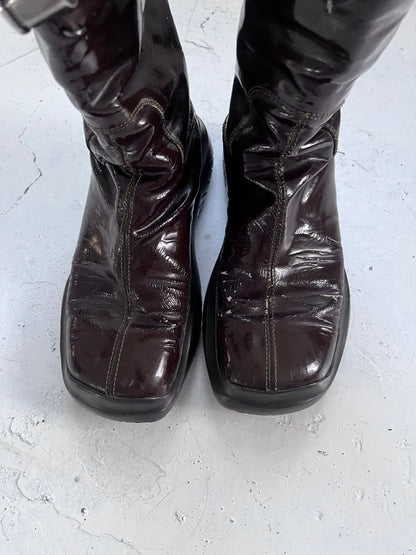 fw1999 prada sport boots | BROWN, Brown