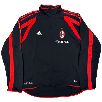 Adidas 2005/06 AC Milan Training Quarterzip Top In Black ( M )