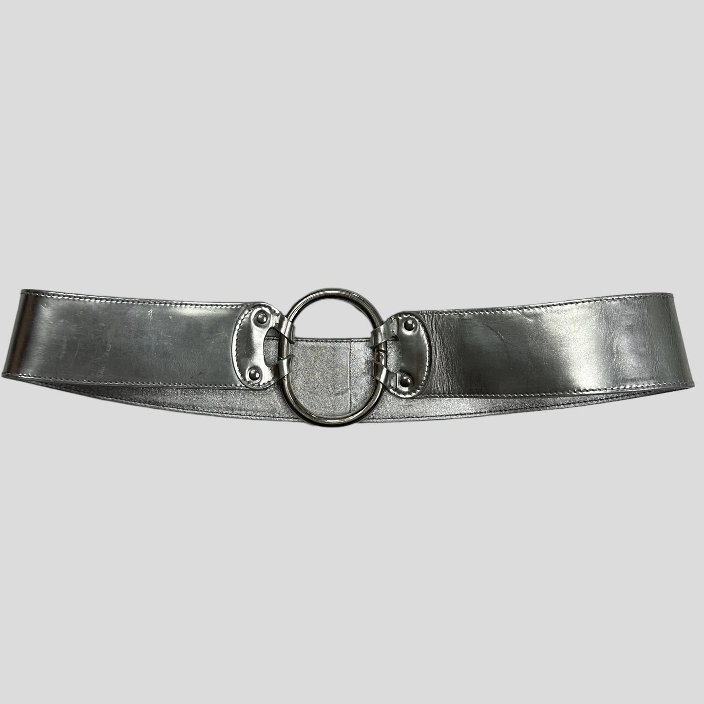 Prada Milano 90’s Astro Leather Metal Buckle Belt