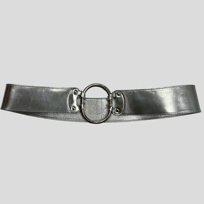 Prada Milano 90’s Astro Leather Metal Buckle Belt