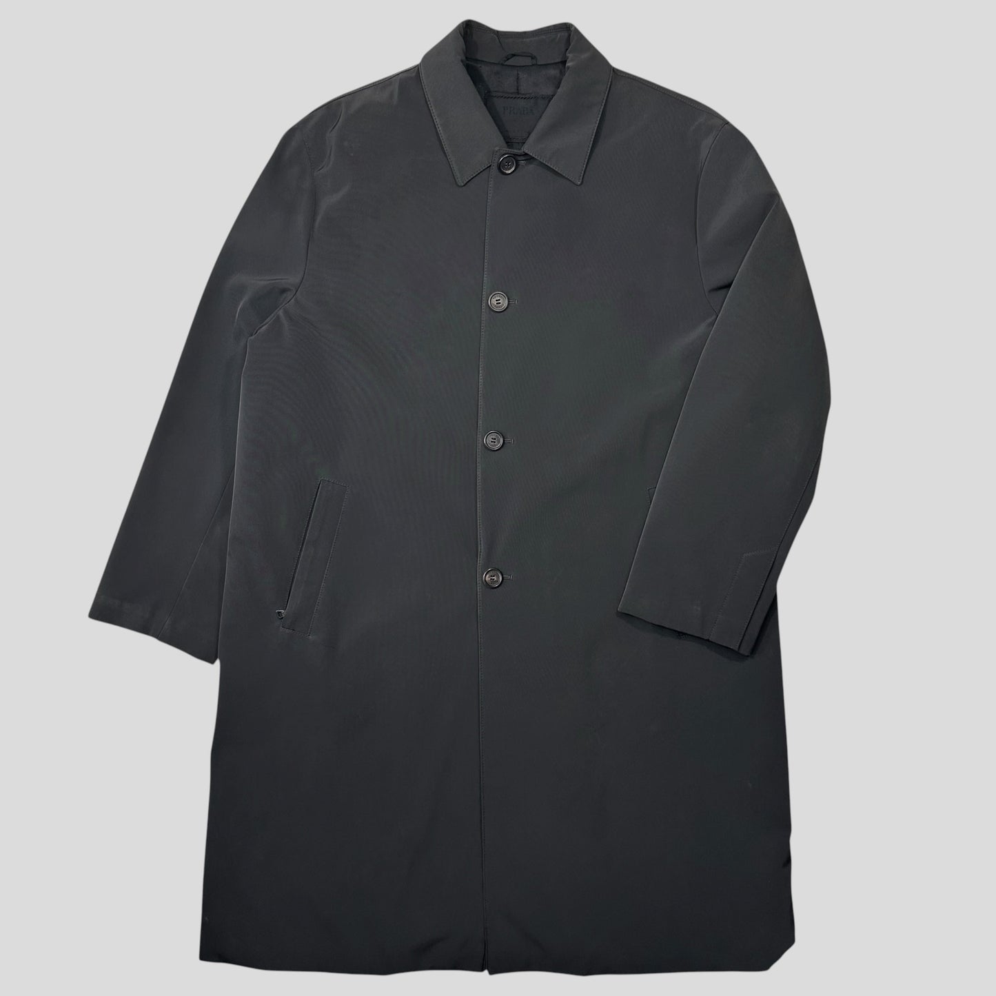 Prada AW00 Soft Touch Technical Polyester Grey Trench Coat - M/L | Default Title, Multicoloured