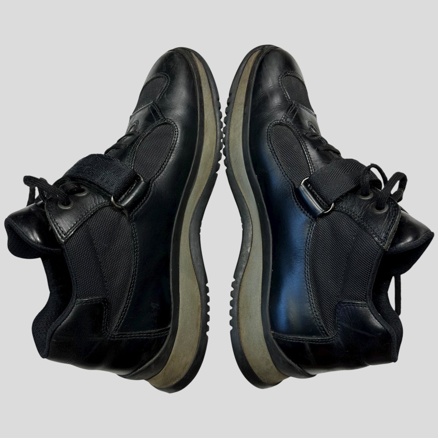 Prada Sport 00’s Leather + Mesh Strapped Combat Boots - UK8.5