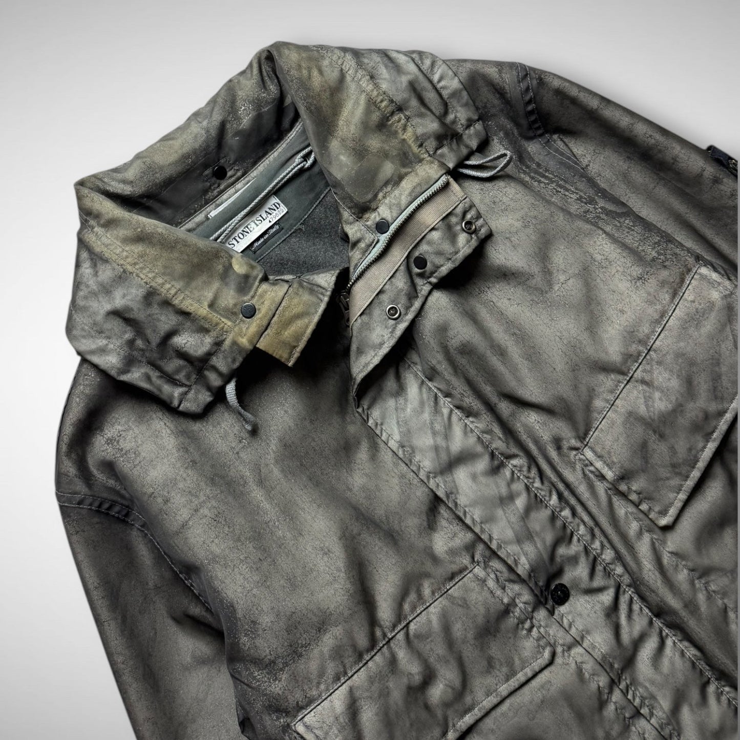 Stone Island Monofilament Mesh Camo Parka w/ Wool Liner (AW2001)