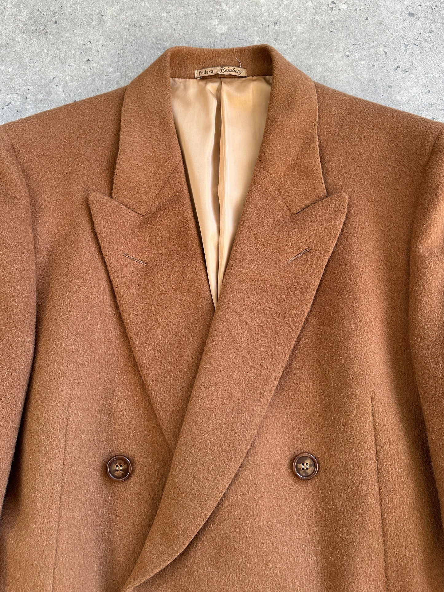 Italian Vintage 1980s Pure Cashmere Double Breasted Coat - XL