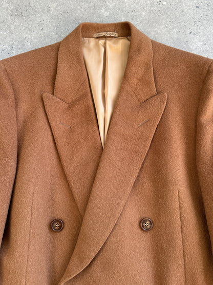 Italian Vintage 1980s Pure Cashmere Double Breasted Coat - XL
