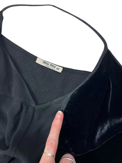 Miu Miu 1990s velvet sheer slip dress