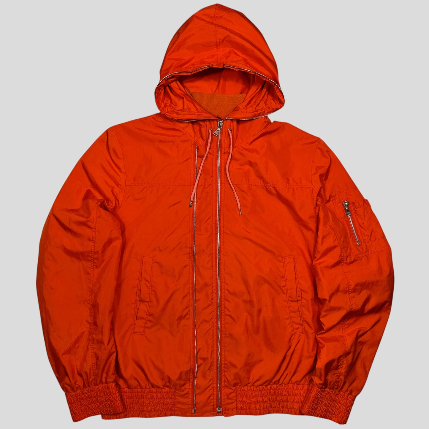 Neil Barrett Twin Zip Detailed Orange Windbreaker Jacket - L