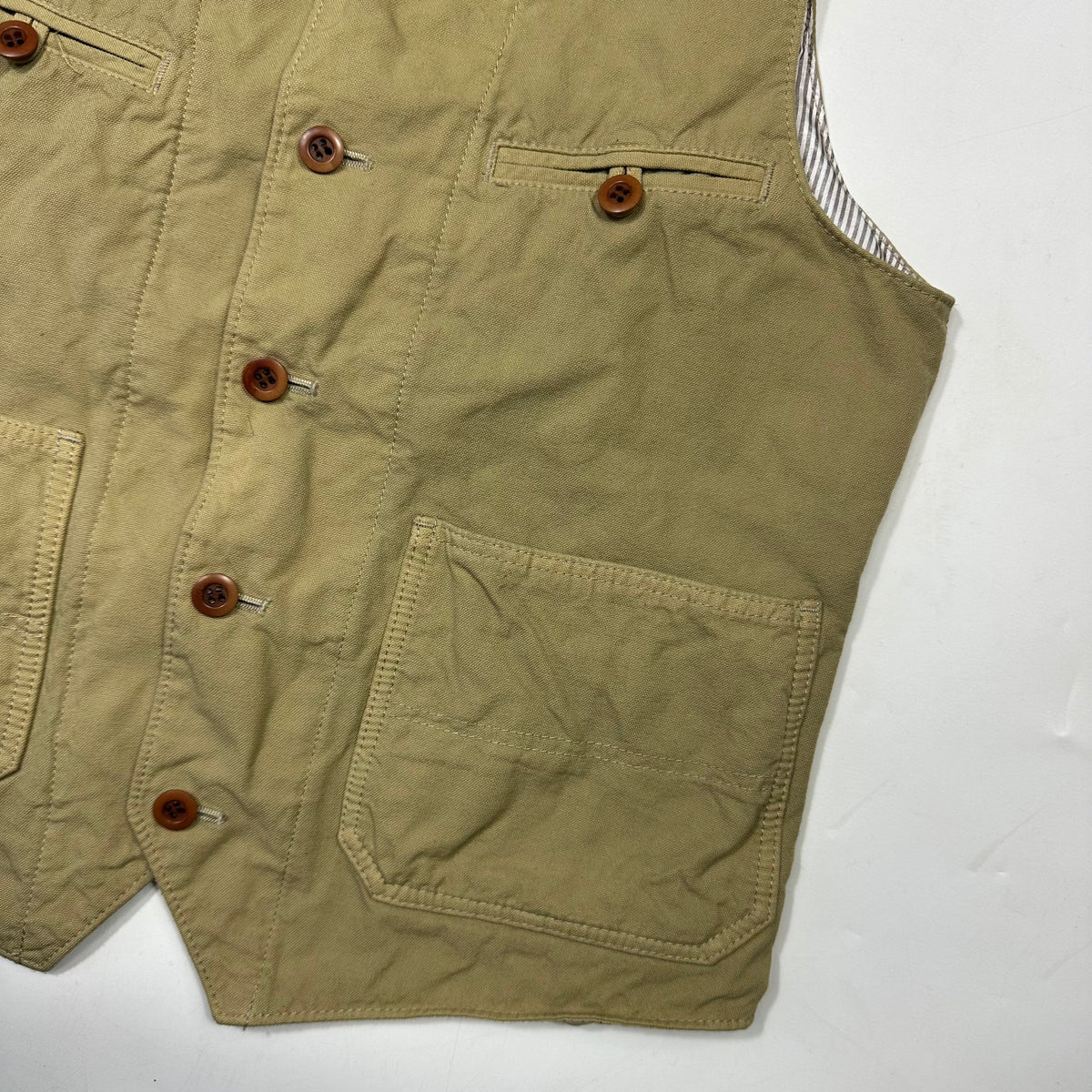 Comme Des Garçons Homme 2016 Nylon Lined Multipocket Vest - XS/S | XS, Tan