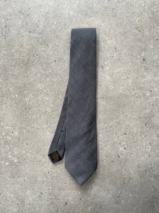 Brooks Brothers 1990s Wool Silk Herringbone Tie