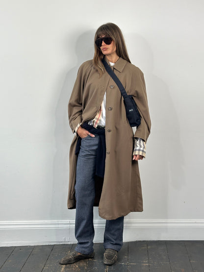 London Fog 1990s Wool Trench Coat - L