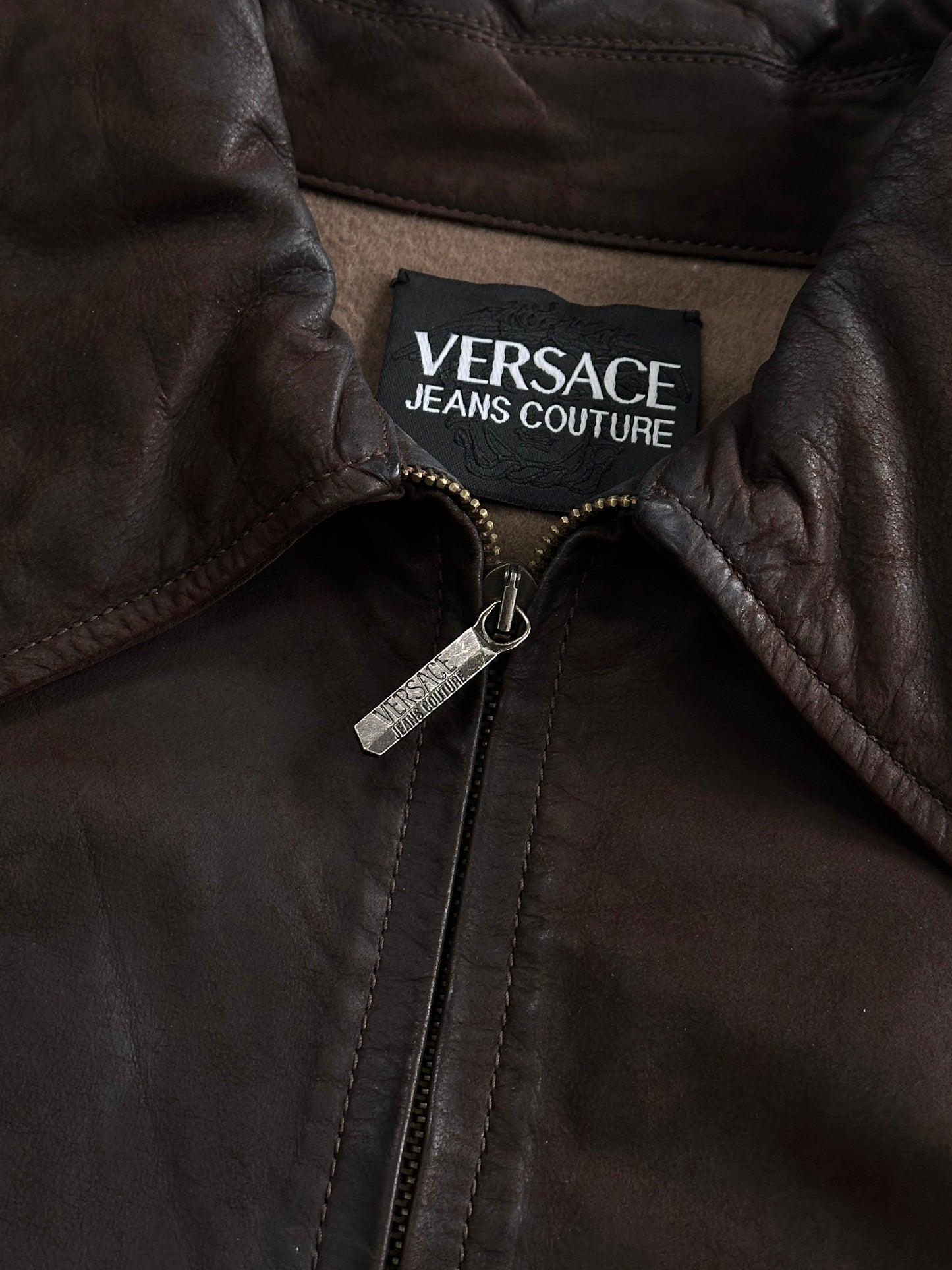 Versace Jeans Couture 1990s Boxy Leather Jacket - L