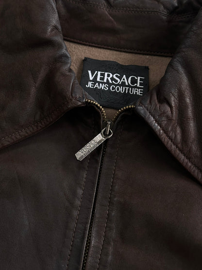 Versace Jeans Couture 1990s Boxy Leather Jacket - L