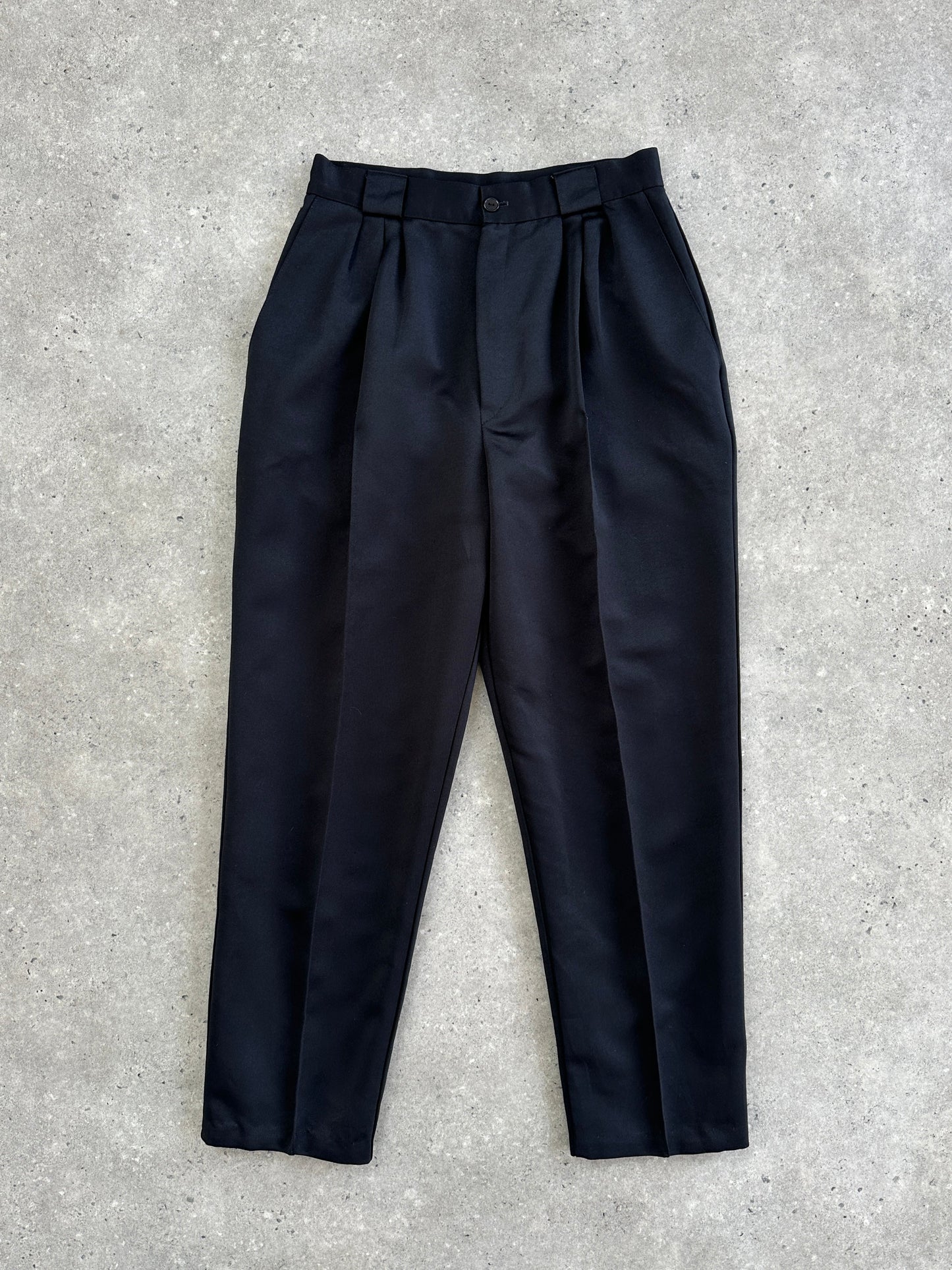 Vintage 1980s Satin Tapered Leg High Waisted Trousers - W26
