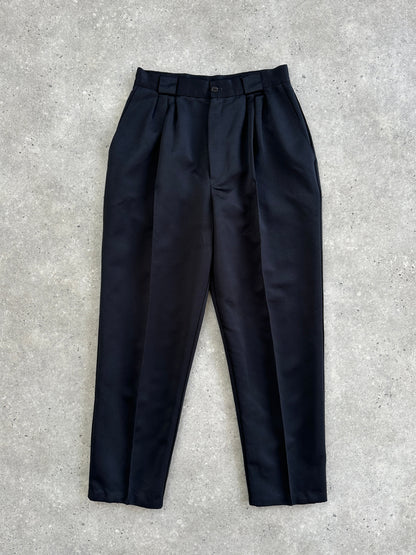Vintage 1980s Satin Tapered Leg High Waisted Trousers - W26