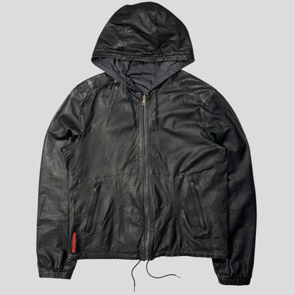 Prada Sport 2010 Reversible Leather + Micro Check Nylon Jacket - IT52 | Default Title, Multicoloured