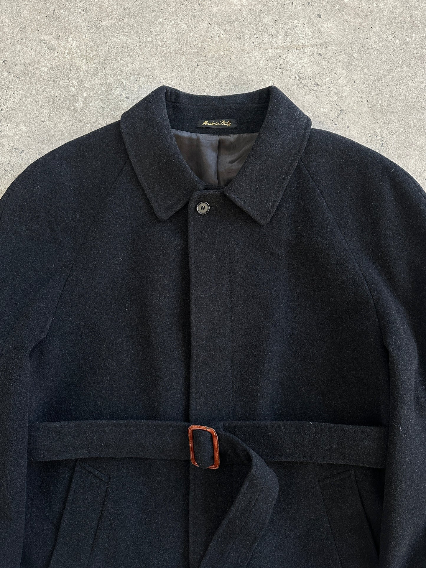 Italian Vintage 1990s Wool Cashmere Belted Coat - XXL