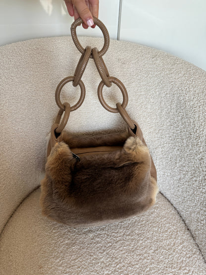 RARE Vintage 2004/2005 Chanel Lapin Fur Chain Shoulder Bag | O/S, Multicoloured