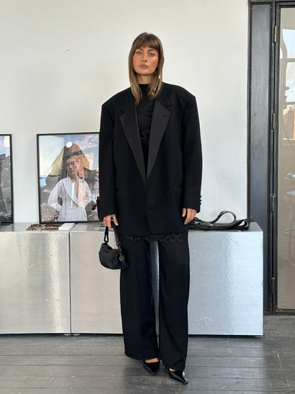 Christian Dior Le Connaisseur 1990s Tuxedo Wool Blazer - 52R/XXL