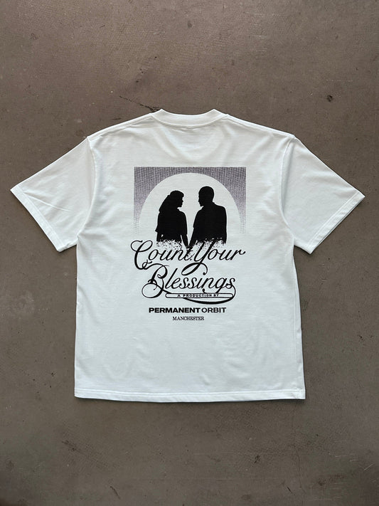 Permanent Orbit Count Your Blessings T-Shirt - White | Medium, White