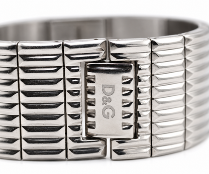 2000s D&G Grey Striped Dial Integrated Stainless Steel Bracelet Watch(1311-DG-L). LWM864 | O/S, Multicoloured