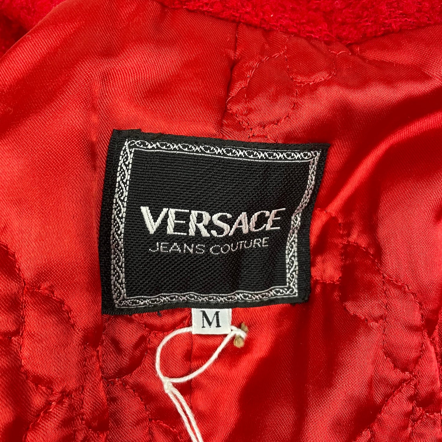 Versace c.1994 red boucle coat | S/M, Red