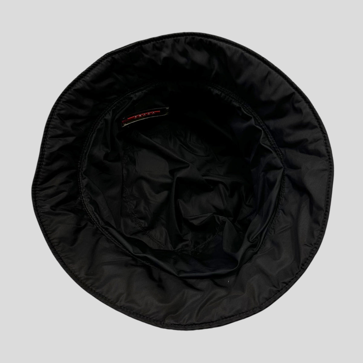 Prada Sport 1999 Nylon Padded Red Tab Bucket Hat - M/L | O/S, Red