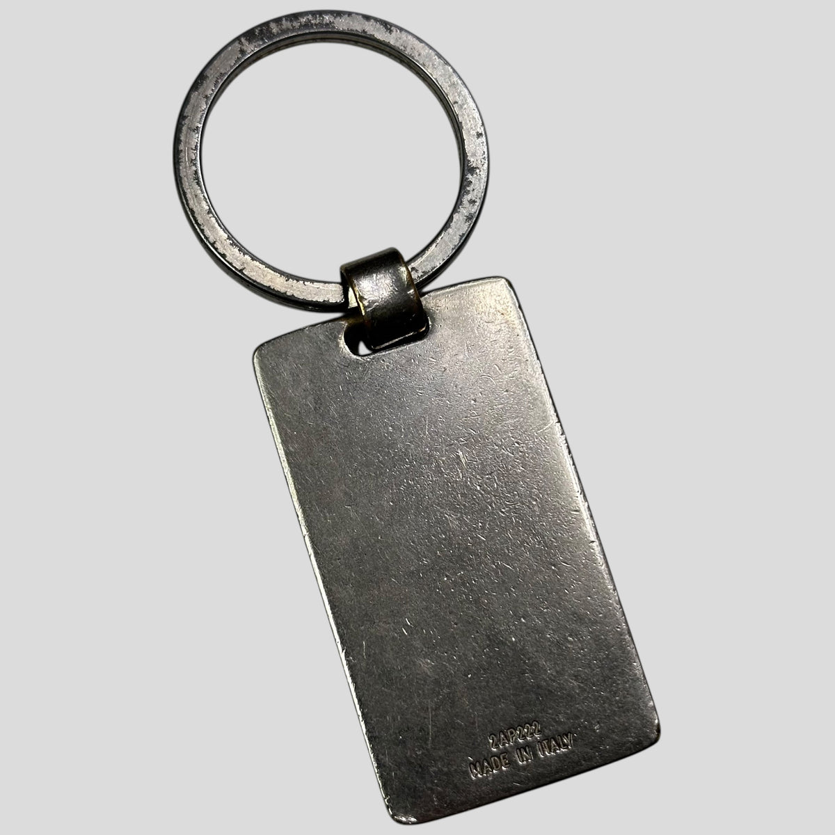 Prada 2000’s Metal Plaque Keyring / Bag Accessory | O/S, Black