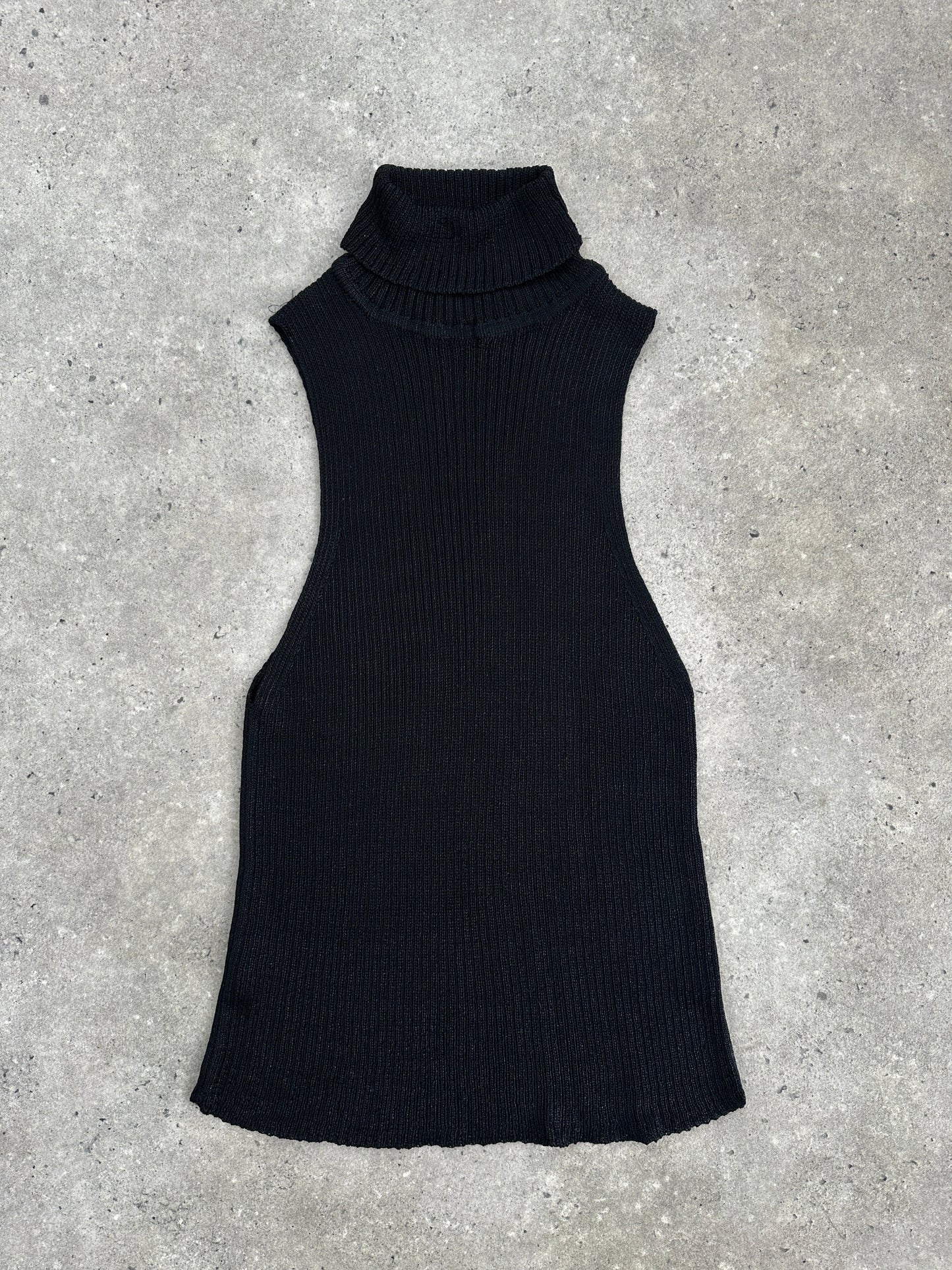 Vintage Sleeveless Roll Neck Top - M