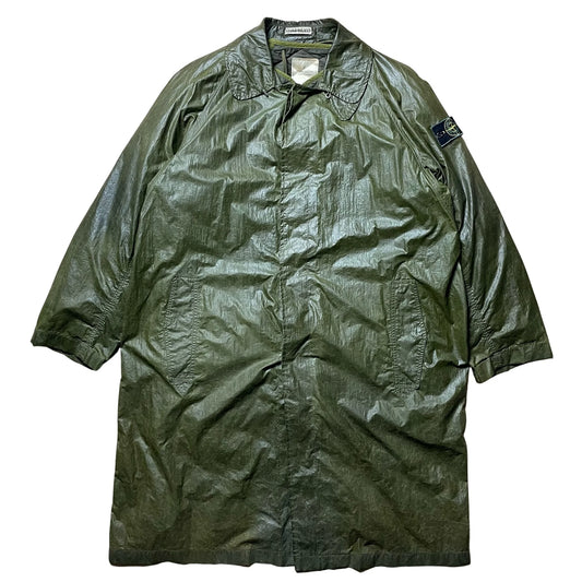 A/W 1988 Crocodile Green Dual Layer Ice Trench Coat