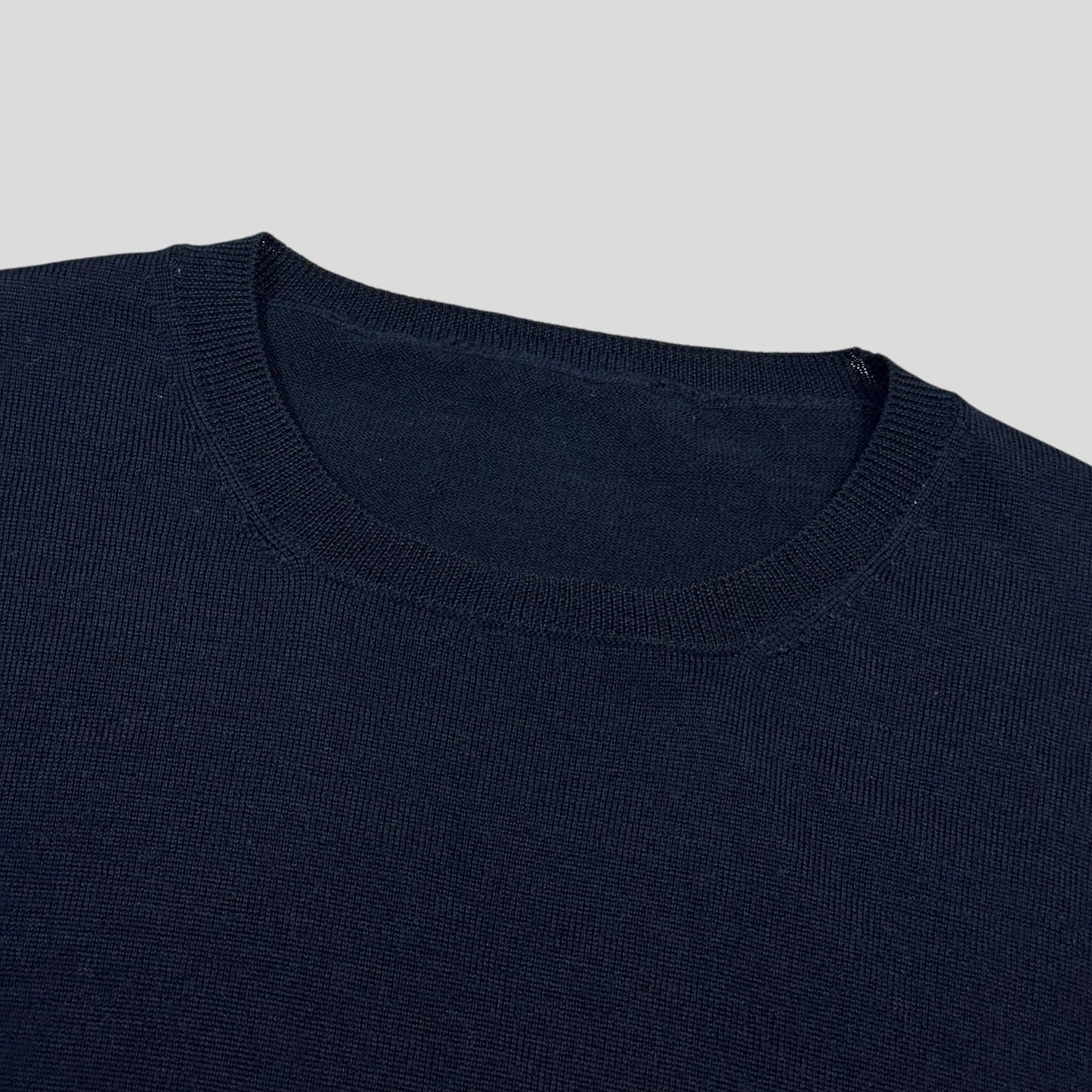 Prada Milano 2016 Navy Wool Crewneck Knit Jumper - S | Default Title, Navy