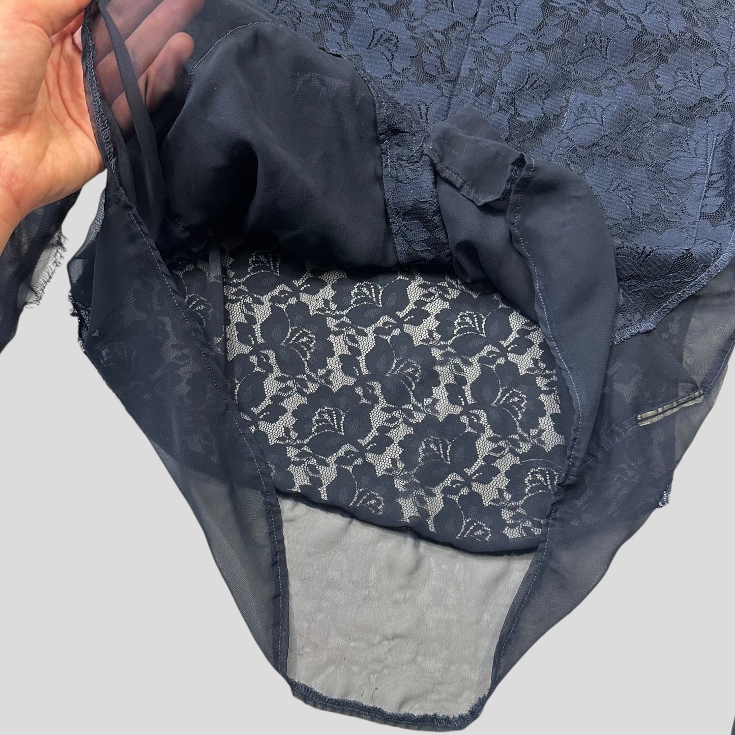 Comme Des Garçons 00’s Sheer Mesh Floral Lace Shirt - S/M