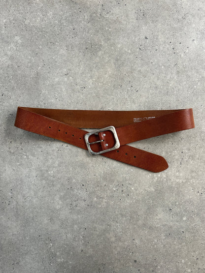 Vintage 1990s Square Leather Chunky Belt - W33-43