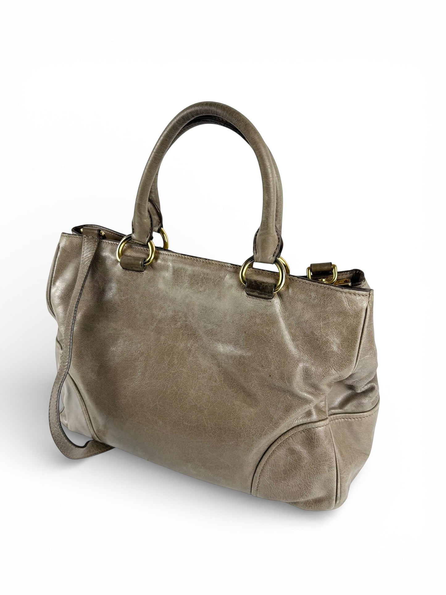 2010s Miu Miu Vitello Shine 2Way Tote Bag | O/S, Gold