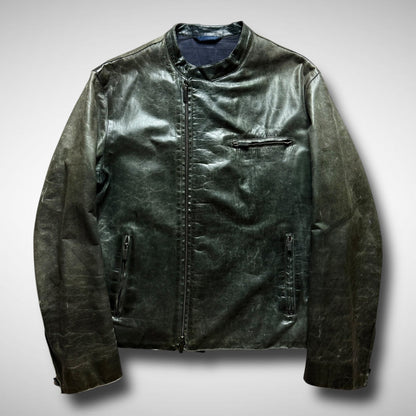 Kenzo Asymmetrical Zip Leather Jacket (1999-2003)
