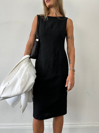 Laura Ashley Linen Midi Shift Dress - S