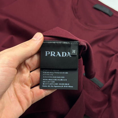 Prada 2018 Burgundy Soft Cotton Pocket Logo T-shirt - M