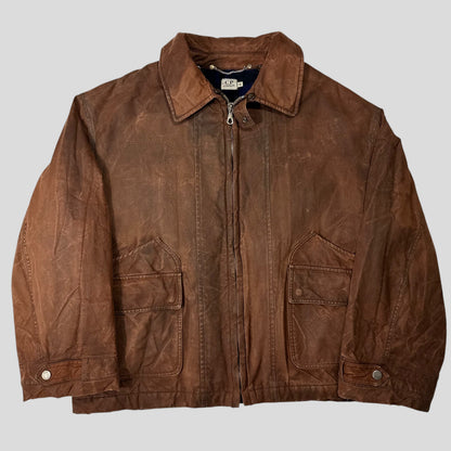 CP Company 1994 Waxed Heavy Cotton Flannel Lined Work Jacket - IT48 (L/XL) | Default Title, Blue