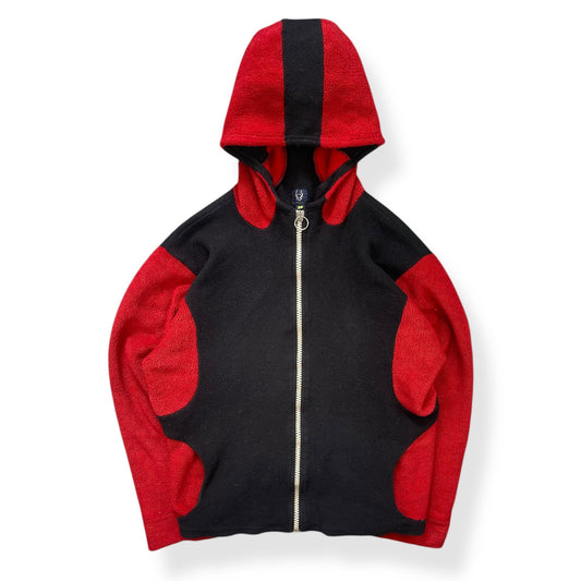 1990's Cyberdog Panelled Fleece Hoodie (L) | Default Title, Black