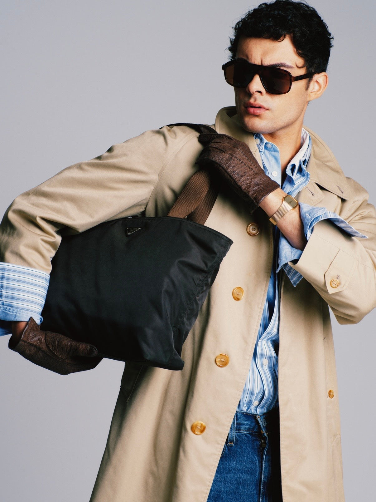 Burberry 1990s Pure Cotton High Neck Trench Coat - M