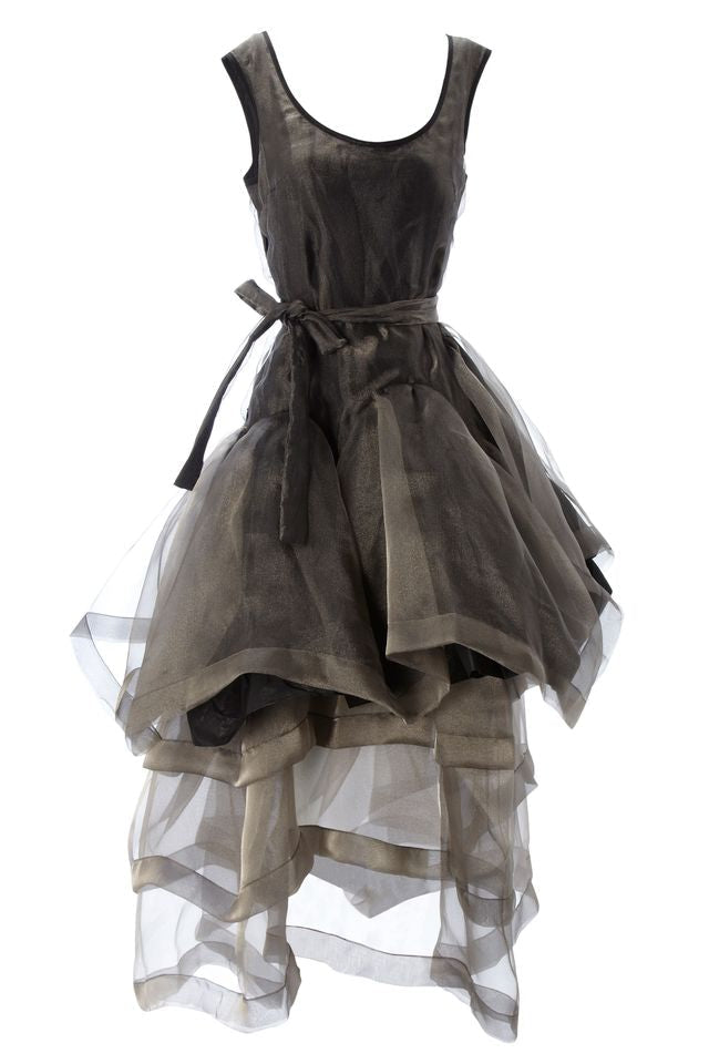 Vivienne Westwood F/W 2012 Queen’s Jubilee Capsule Collection Gold Label lamé organza gown | Green, Multicoloured
