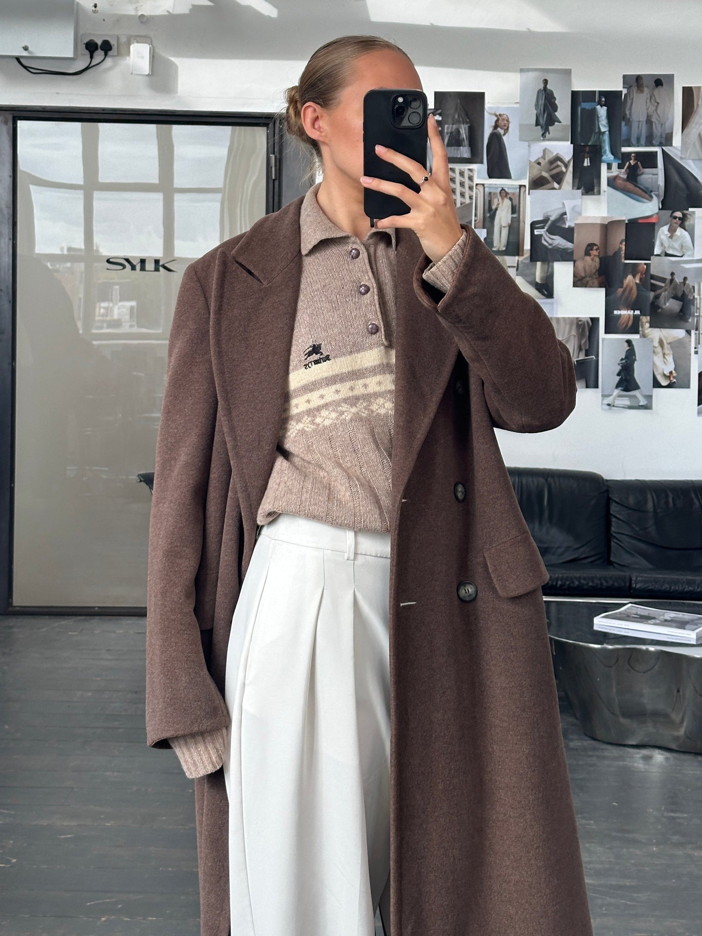 Sportmax 1990s Wool Double Breasted Coat - M/L