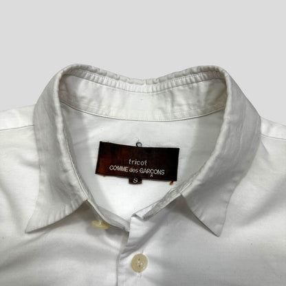 CDG Tricot 2019 Boxy Gathered Blouse Shirt - S-L | White