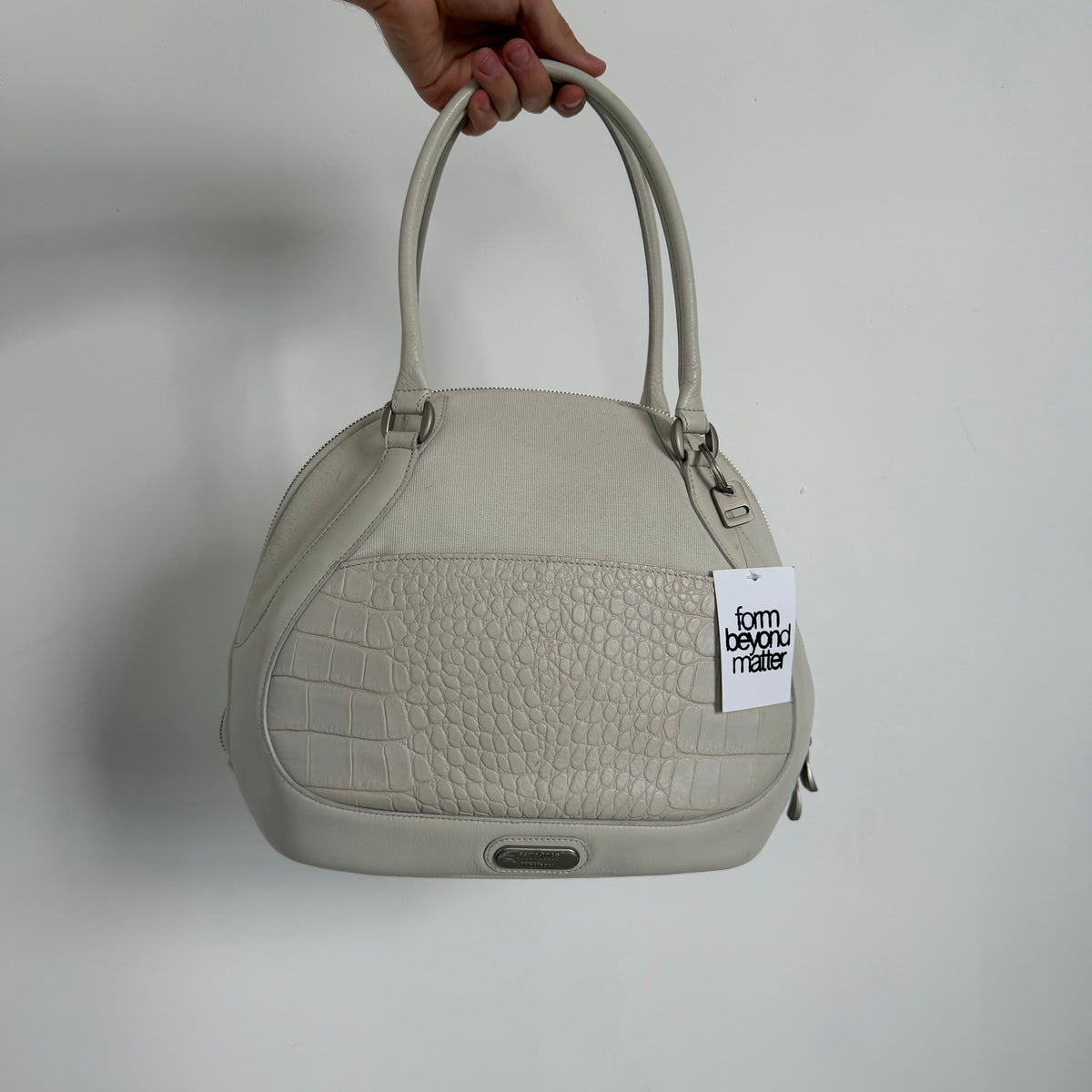 alexander mcqueen x samsonite crocodile leather style boarding bag | O/S, Ivory