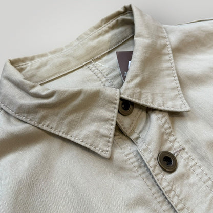 Beams Linen Mix Button Up Over Shirt M/L | Default Title, Sand