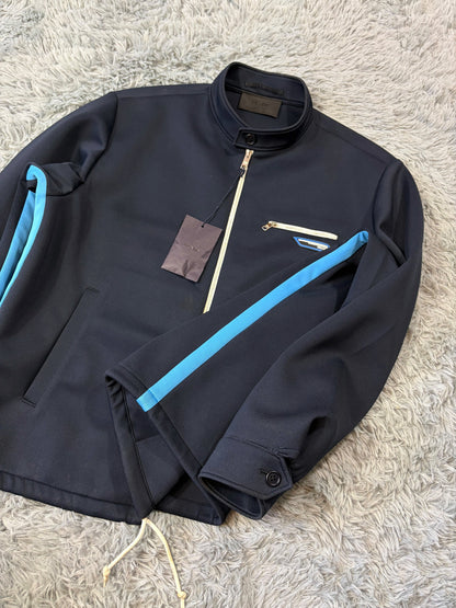 Prada 2018 Race Rubber Logo Contrast Stripe Blouson Jacket - IT52 | O/S, Multicoloured