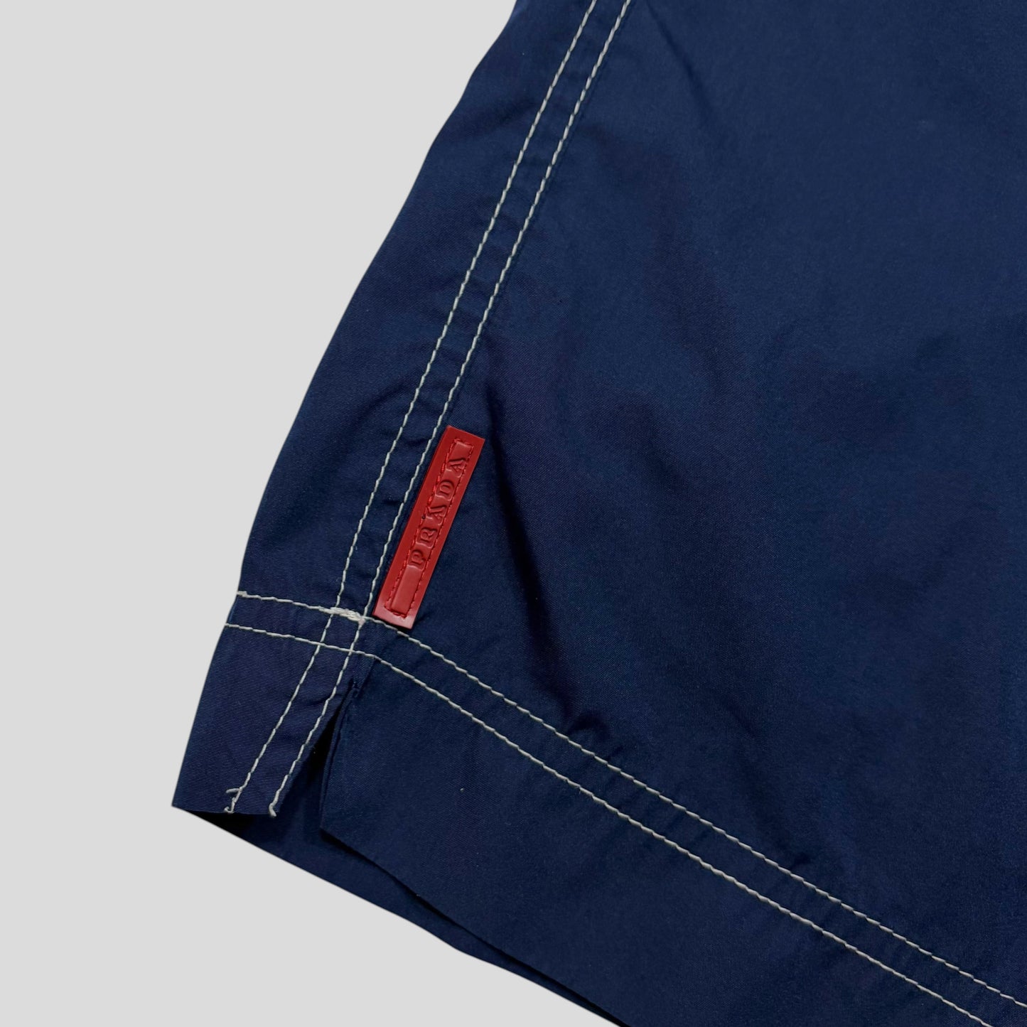 Prada Sport 00’s Nylon Contrast Stitch Baggy Board Shorts - M/L | Default Title, Multicoloured