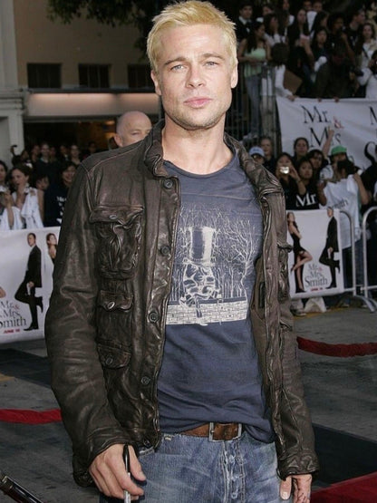 Neil Barrett 2006 Brad Pitt Suede Leather Multipocket Moto Jacket - M | Large, Brown
